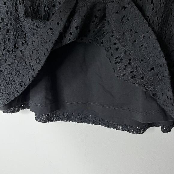 Lou & Grey Women's Lace Mini Skirt Size S Black Drawstring Waist Pockets Lined - Picture 5 of 9